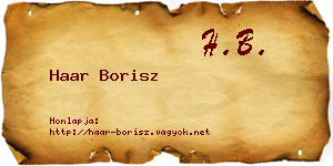 Haar Borisz névjegykártya
